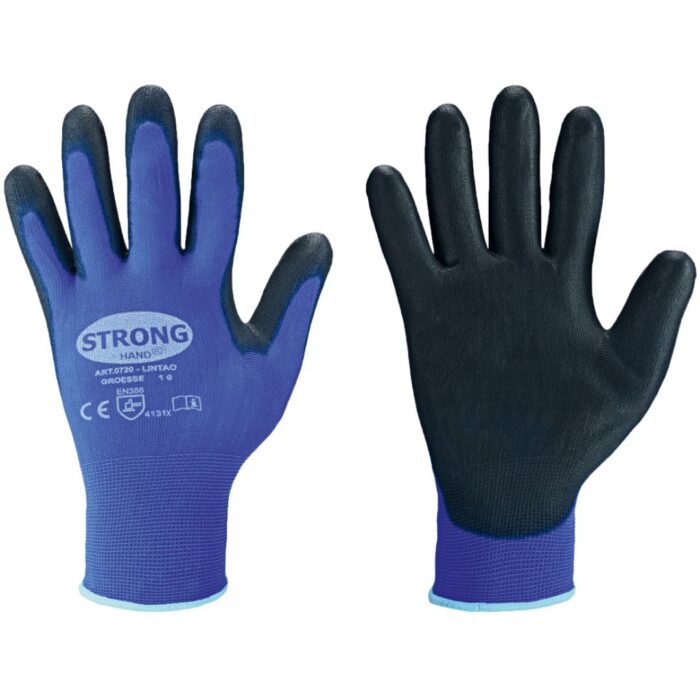 0720 STRONGHAND® blau/schwarz, Polyamid (Nylon)/PU, EN 388