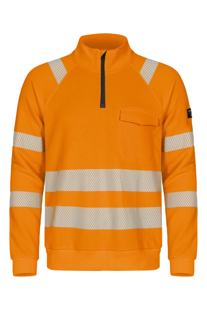 Reflektierender Arbeits-Pullover in orange jetzt bei Riethmüller Arbeitsschutz