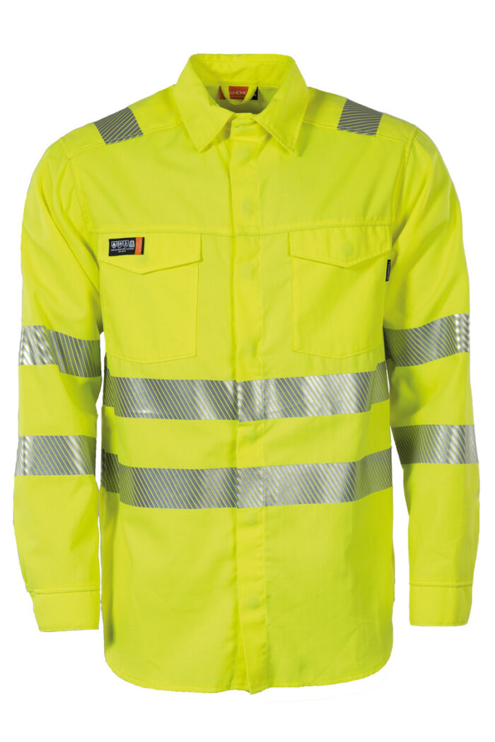 Hi-Vis flammhemmendes Shirt in gelb jetzt bei Riethmüller Arbeitsschutz