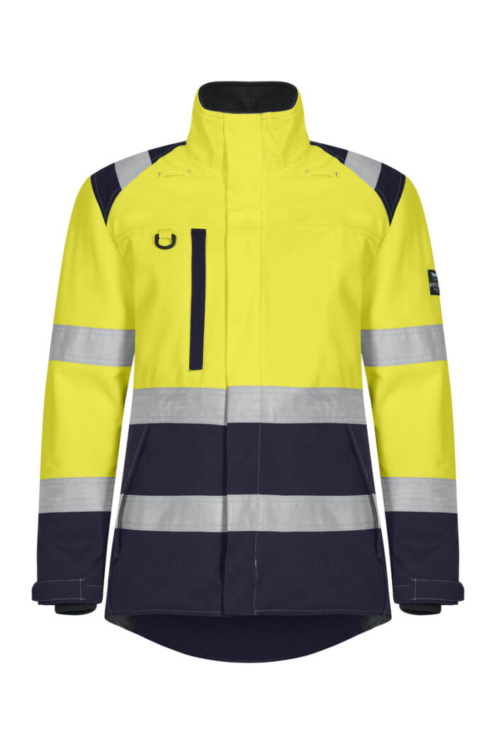Hi-Vis flammhemmende Jacke in gelb/marine jetzt bei Riethmüller Arbeitsschutz