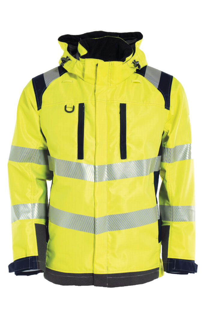 Hi-Vis flammhemmende Jacke in gelb/marine jetzt bei Riethmüller Arbeitsschutz