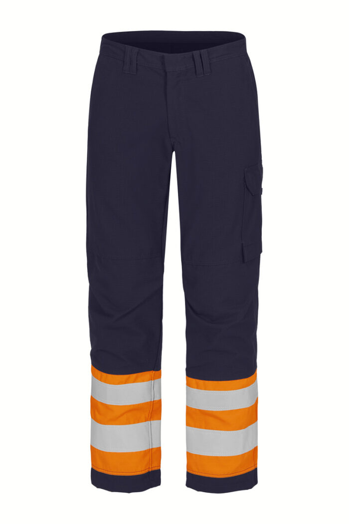 Hi-Vis Schutzhose flammhemmend in orange/marine jetzt bei Riethmüller Arbeitsschutz