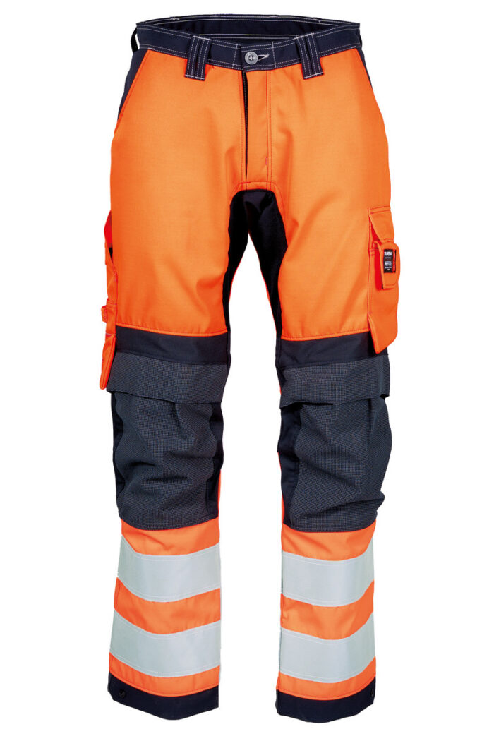 Hi-Vis Schutzhose flammhemmend in orange/marine jetzt bei Riethmüller Arbeitsschutz