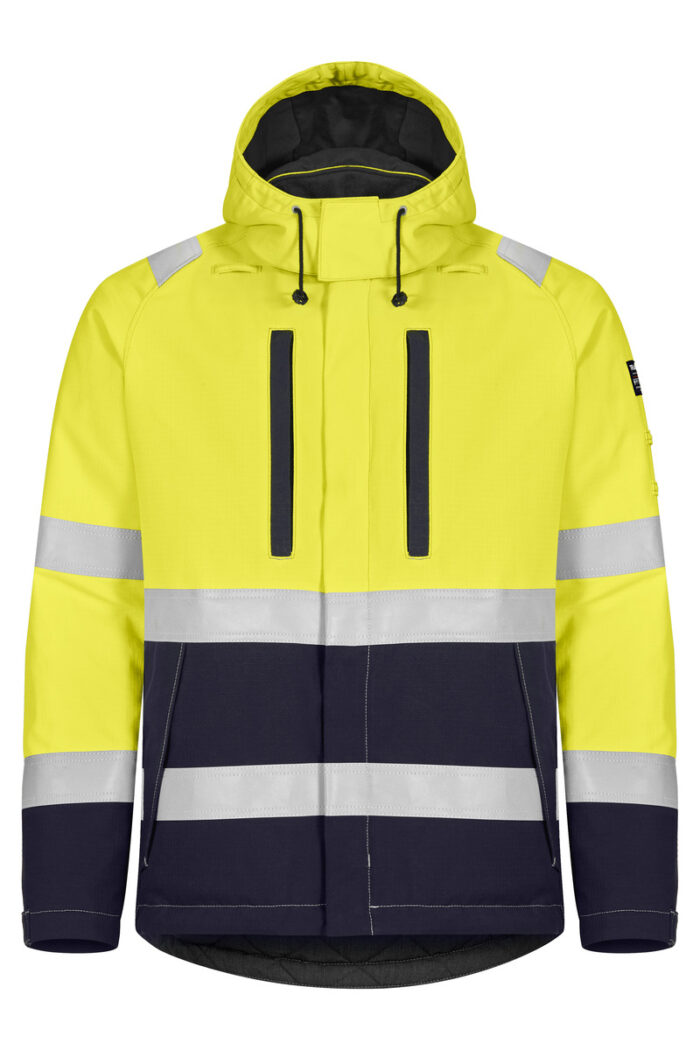 Hi-Vis flammhemmende Jacke in gelb/marine jetzt bei Riethmüller Arbeitsschutz