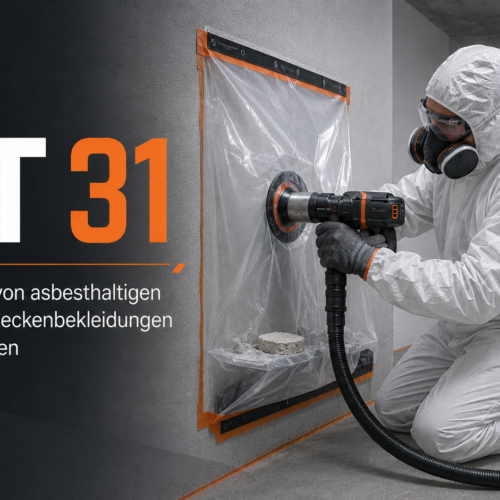 RA Titelbild BT31 Ausstanzen Stanzverfahren 222900012 Geräte und Systemkomponenten für das emissionsarme BT 33.6 Verfahren nach TRGS 519: Flächen- und Handschleifmaschine mit direkter Absaugung, Industriesauger Tromb 400 H, Sicherheitssauger EcoDust 1200 H und Vorabscheider – für den Einsatz im beschriebenen Gesamtsystem. <p style="margin: 18px 0 8px;"><a style="display: inline-block; background: #173e1f; color: #f39200; font-weight: bold; font-size: 16px; text-decoration: none; padding: 13px 32px; border-radius: 6px;" href="https://arbeitsschutz-riethmueller.de/kontakt/">Hier anfragen!</a></p> <p style="font-size: 15px; color: #333; margin: 4px 0 0;">Oder rufen Sie uns direkt an: <a style="color: #173e1f; font-weight: bold; text-decoration: none; white-space: nowrap;" href="tel:+4957237863700">05723 7863700</a></p>