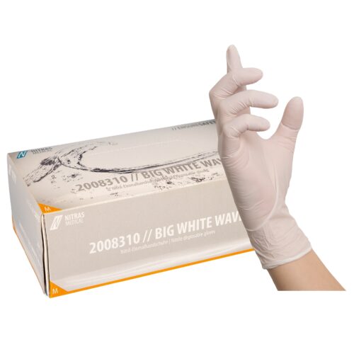 Nitril-Einmalhandschuh weiß 200er-Box – puder- und latexfreier Nitril-Einweghandschuh