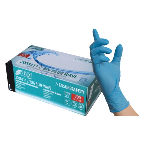 Nitril-Einmalhandschuh blau 200er-Box – puder- und latexfreier Nitril-Einweghandschuh