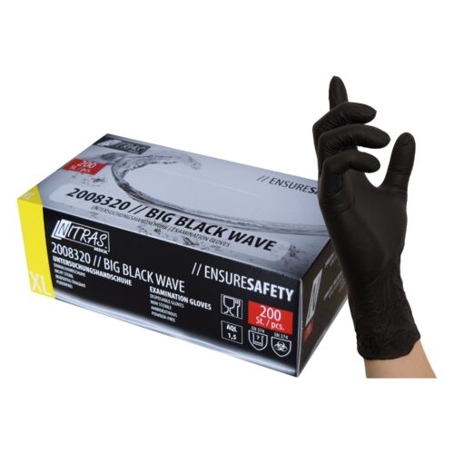 Nitril-Einmalhandschuh schwarz 200er-Box – puder- und latexfreier Nitril-Einweghandschuh