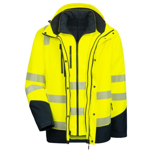 Multifunktions-Jacke MOTION TEX VIZ PLUS 7179 – neongelb / marineblau