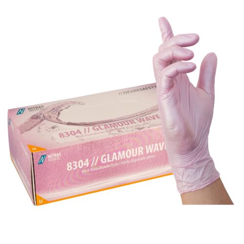 Nitril-Einmalhandschuh perlmutt-rosa – puder- und latexfreier Nitril-Einweghandschuh
