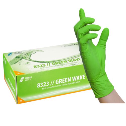 Nitril-Einmalhandschuh grün – puder- und latexfreier Nitril-Einweghandschuh