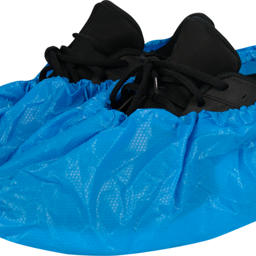 CPE-Schuhüberzieher aus starker PE-Folie blau 85my CPE-Schuhüberzieher aus starker PE-Folie blau 85my