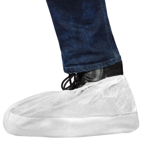 PP-Überziehschuhe extra groß – hohe Ausführung, rutschhemmende Sohle, 40 g/m², 300 Stück - weiß